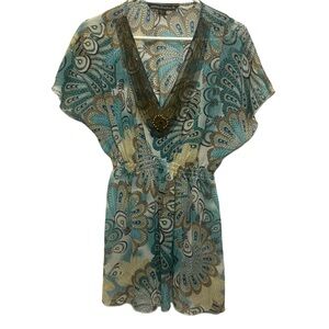 Mushka by Sienna Rose - Bohemian V-Neck Romper with Beaded Detail